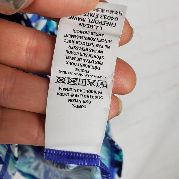 LL Bean SunSmart UPF 50+ Sun Shirt Womens Plus 3X Blue Long Sleeve Swim Beach - Picture 7 of 10